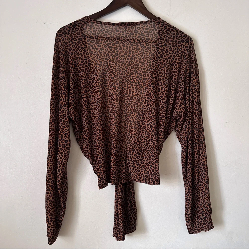 Another Reason Leopard Print Tie-Front Top - Picture 4 of 5